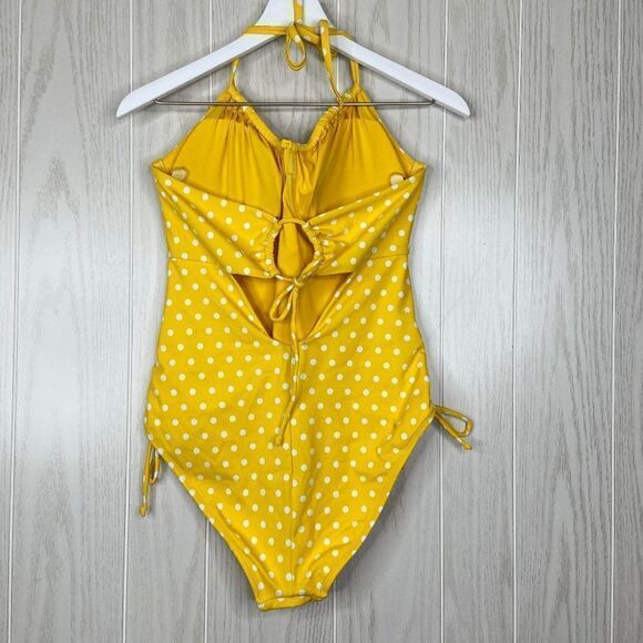 Ashley Graham Swimsuits for All Underwire Polka Dot Women's Yellow Size 12 NWT - Picture 5 of 9